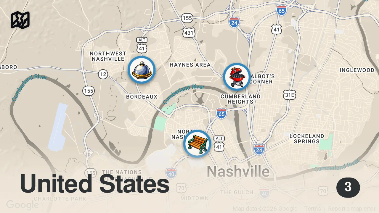 Map of 3 spots from Eating In The Most Dangerous Hoods For 24 Hours…(bad idea)