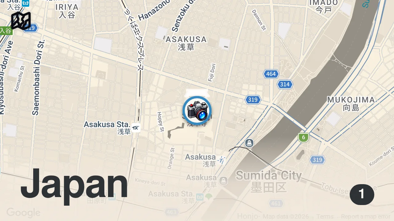 Map of 1 spot from 5 Reasons Asakusa is the Best Place to Stay in Tokyo