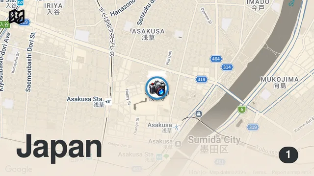 Map of 5 Reasons Asakusa is the Best Place to Stay in Tokyo