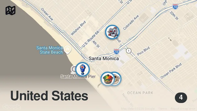 Map of PERFECT DAY IN SANTA MONICA, CALIFORNIA