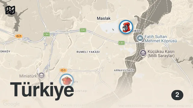 Map of NOKTA ATIŞI LEZZETLER (Hesaplar Senden Bölüm 11) - Ayaküstü Lezzetler