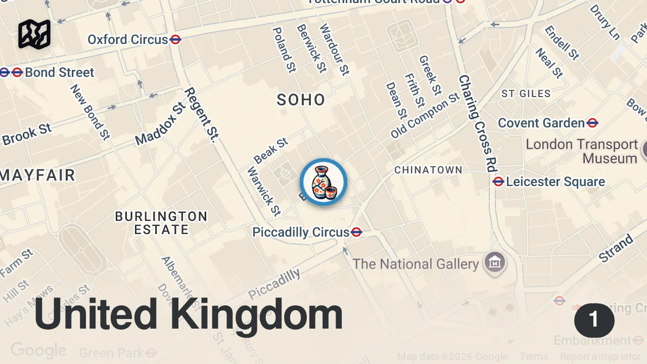 Map of 1 spot from Asking Strangers Where to Eat 🍣