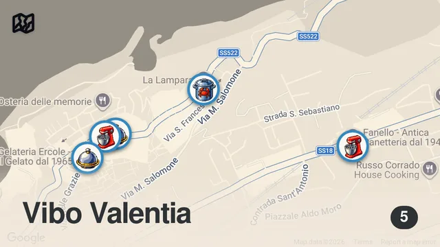Map of 24H of ITALIAN FOOD in PIZZO - Seafood, Pizza & Calabrian Pasta