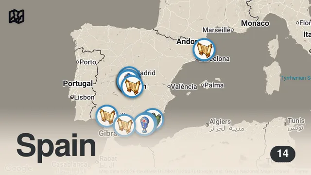 Map of ESPAÑA las 20 MEJORES y más BONITOS lugares❤️ para visitar en 2026