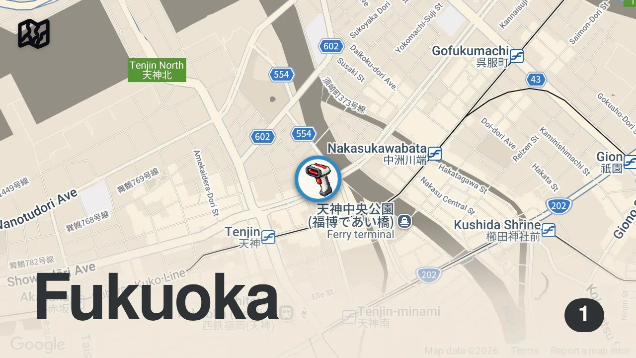 Map of 1 spot from How much I eat to cycle across Japan!
