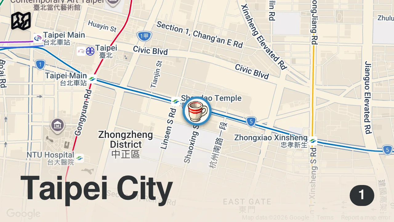 Map of 1 spot from POV: you wake up hungry in Taiwan
