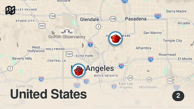Map of LOS ANGELES CHEF SPOTLIGHT | LA FOOD TOUR PART 2
