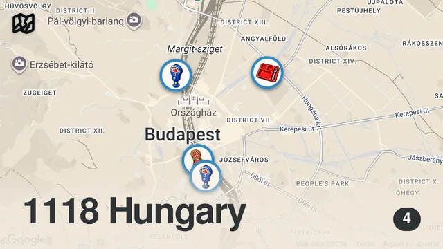Map of BUDAPEST BATHS! | Traveling Europe by Train Ep.2