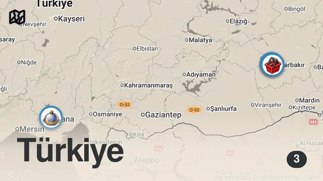 Map of UCUZ TARİFLER SERİSİ!!! EKMEK ARASI 3,5 TL