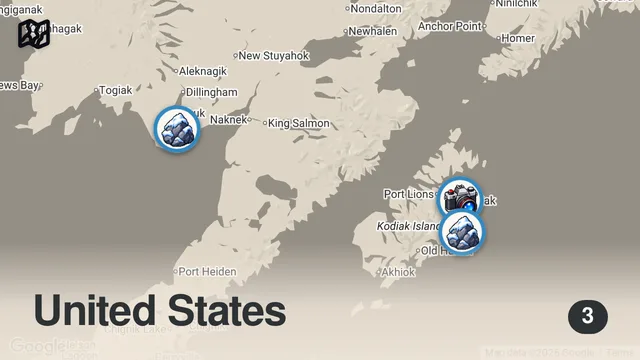 Map of Does a Giant Sea Monster Lurk Around Kodiak Island? | The Alaska Triangle | Travel Channel