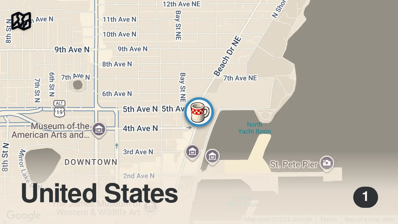 Map of 1 spot from How One Chef Blends Mediterranean Seafood With Florida Flair — The Experts