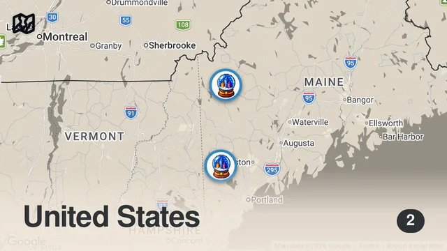 Map of Paid content for Visit Maine.