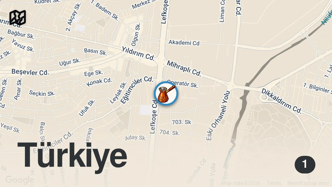 Map of 1 spot from 35 LİRAYA ŞAHANE YEMEK BULDUM | ÇORUM