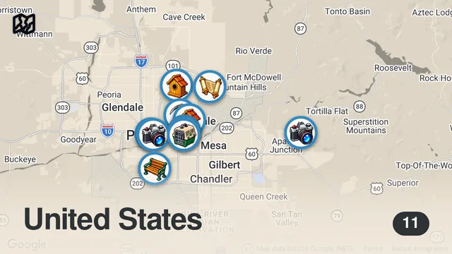Map of The Best Things To Do in Phoenix, Arizona 🇺🇸 | Travel Guide ScanTrip