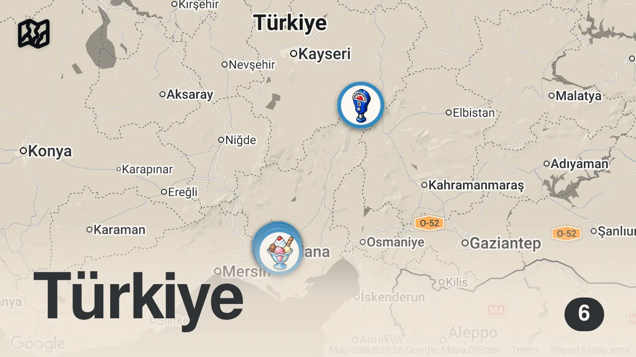 Map of 6 spots from ADANA’DA ÖĞRENCİ EVİNE BAYRAM ZİYARETİ!!! Öğrencilerin Yüzünü Güldüren Seri!!! @Milliyiyici