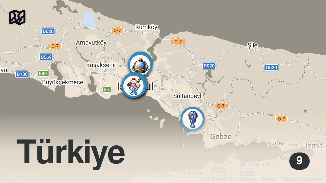 Map of 9 spots from EMİNÖNÜ SİRKECİ’DE 1 GÜNDE NE YENİR!!! @FIRATSOBUTAY