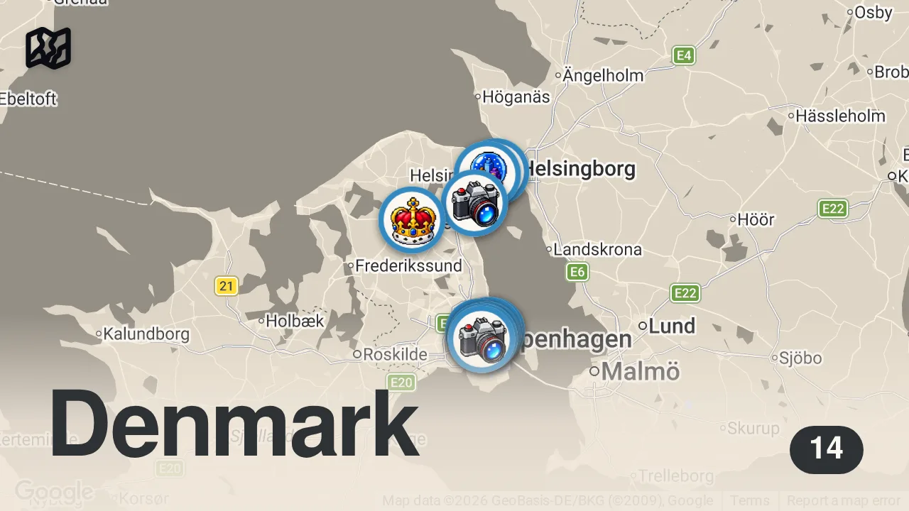 Map of 14 spots from Copenhagen Is Great - But Only If You Do It Right 🇩🇰