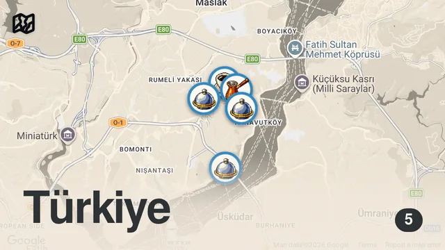 Map of BEŞİKTAŞ'IN SEVDİĞİMİZ LEZZETLERİ (Adana kebap, kuşgözü lahmacun, döner) - Ayaküstü Lezzetler