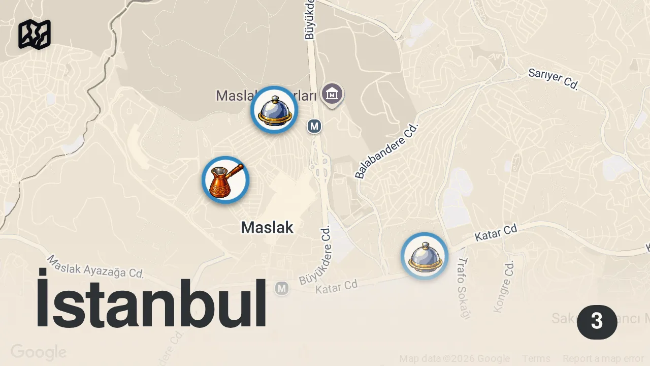 Map of 3 spots from İSTANBUL KEBAP REHBERİ | Şehrin En Lezzetli Kebapları!