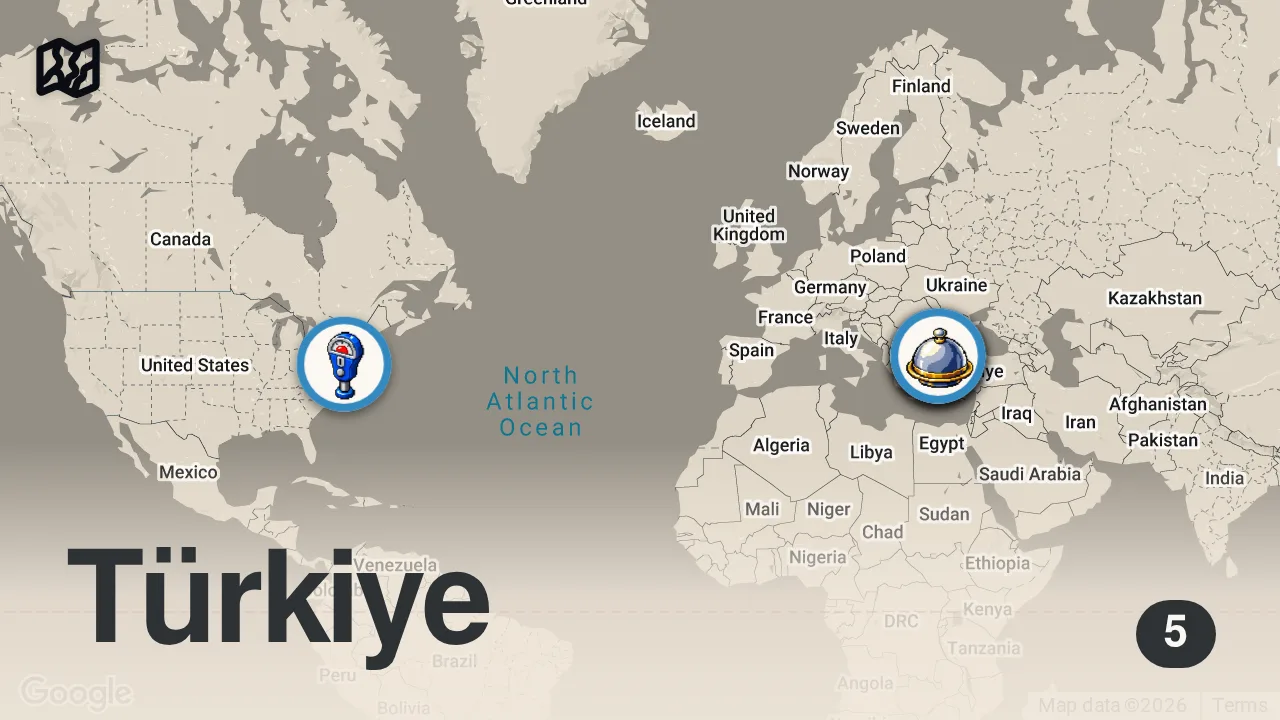 Map of 5 spots from İSTANBUL’DA GECE NE YENİR!!! @FIRATSOBUTAY