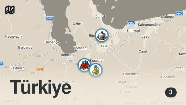 Map of URLA’NIN LEZZET HAZİNELERİ (Michelin yıldızlı restoranlarda unutulmaz deneyim) - Hesaplar Senden 24