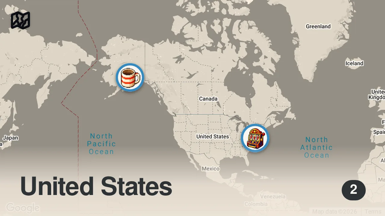 Map of 2 spots from Is a Secret Government Pyramid HIDING in Alaska? | The Alaska Triangle | Travel Channel