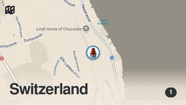 Map of Seeing how many free samples I can get at the Lindt Chocolate factory Tour 🤤