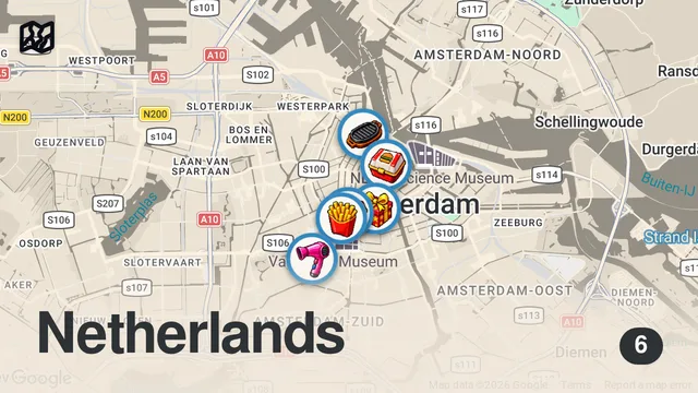 Map of REAL DUTCH FOOD TOUR in the Netherlands! (First Time in Amsterdam)