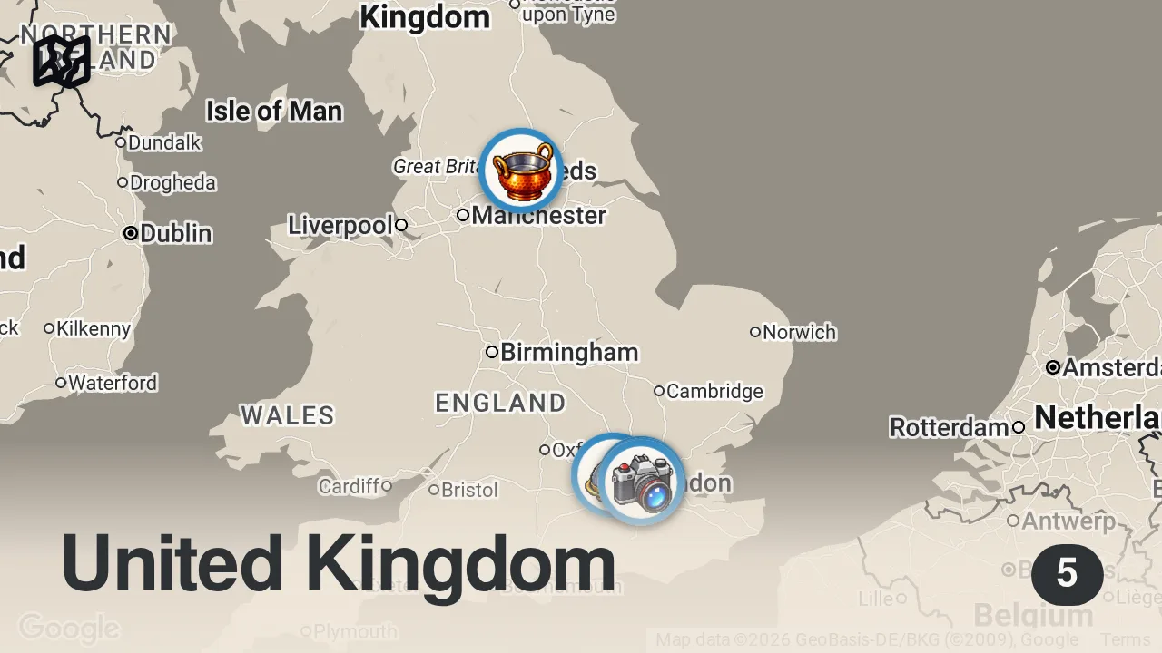 Map of 5 spots from Eating London w/ Food Busker!