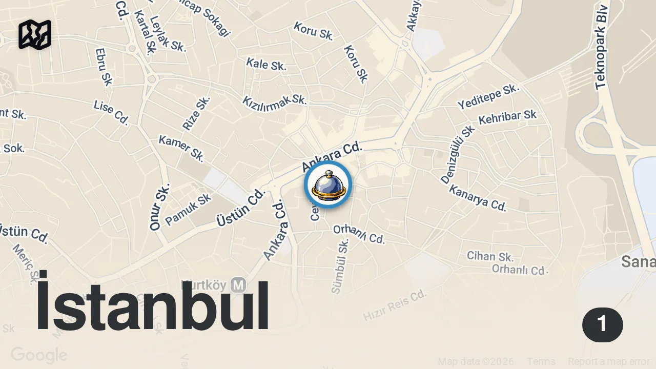 Map of 1 spot from AVRUPA YAKASI 5 KEBAPÇI #shorts #kebap #inspiration