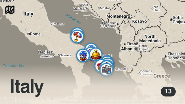 Map of Top 10 Places To Visit in Puglia - Italy Travel Guide