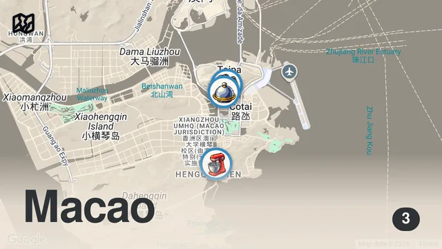 Map of Top 8 BEST Local STREET FOODS in Macau China | I Tried Macau’s Must-Eat Food Gems!