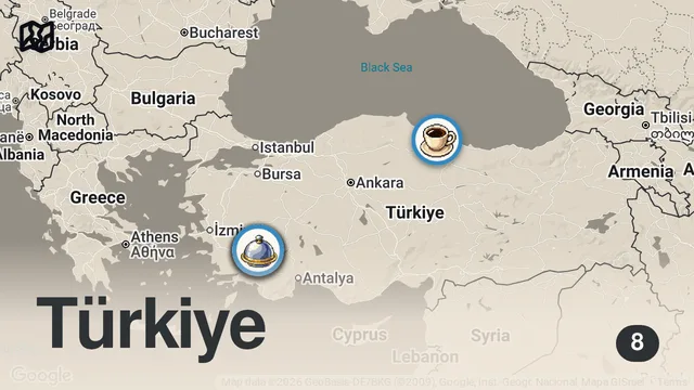 Map of STREET FOOD IN TURKEY  🇹🇷 - MAKING THE JUICIEST LAMB KEBAB + STREET FOOD TOUR IN DENIZLI, TURKEY
