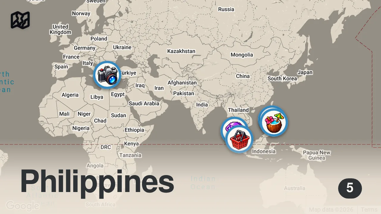 Map of 5 spots from Holafly eSim: Too Good to Be True? Full Review