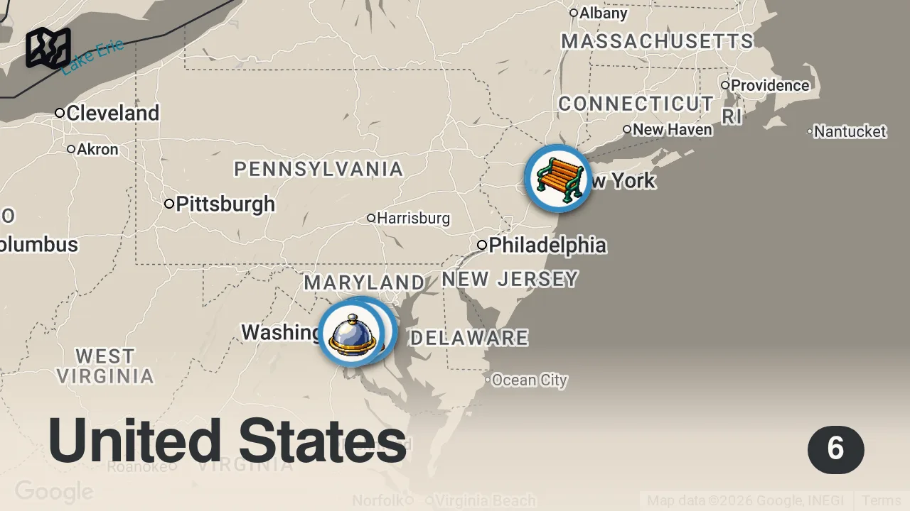 Map of 6 spots from I Asked Michelin Chefs to Make $20 Budget Meal