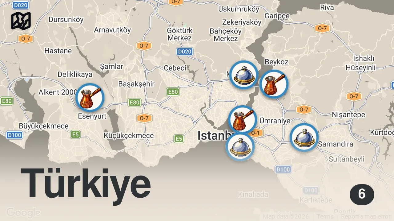 Map of 6 spots from DEVAMI GELSİN Mİ? 😊 #shorts #döner #yemek