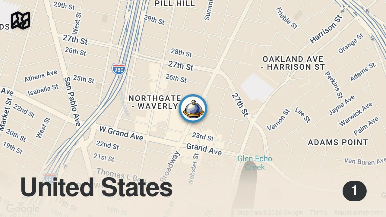 Map of 1 spot from Amazing Modern Afghan in Oakland
