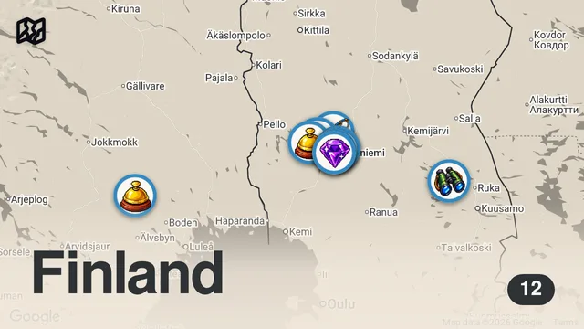 Map of TOP 10 THINGS TO DO IN ROVANIEMI (plan your winter trip to Finland)