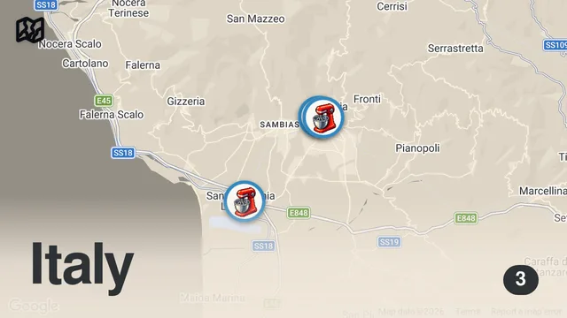 Map of Dolce Vita in ITALY - Breakfast in Lamezia Terme and Typical Calabrian Food