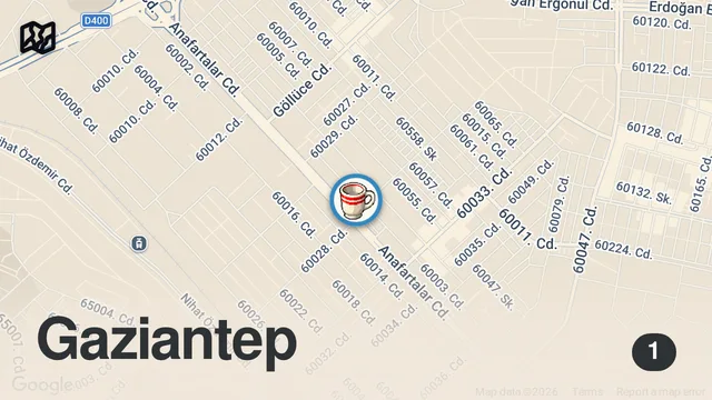 Map of 1 TOSTLA 2 KİŞİ DOYAR!!! | TOSTÇU KADİR GAZİANTEP