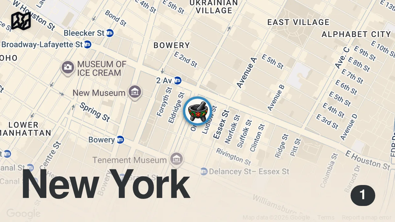Map of 1 spot from A Day Making NYC’s Most Viral Burritos | On The Line | Bon Appétit