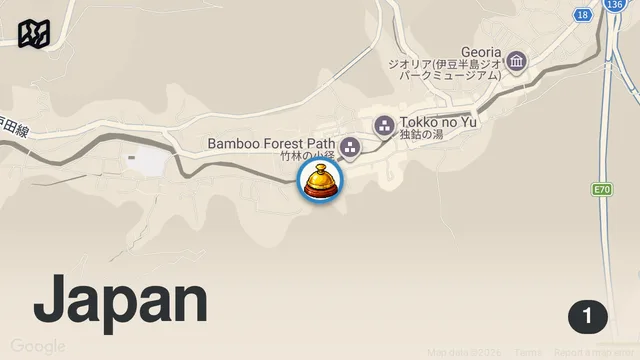 Map of $1,000/Night Traditional Japanese Ryokan HOT SPRINGS Hotel in Japan