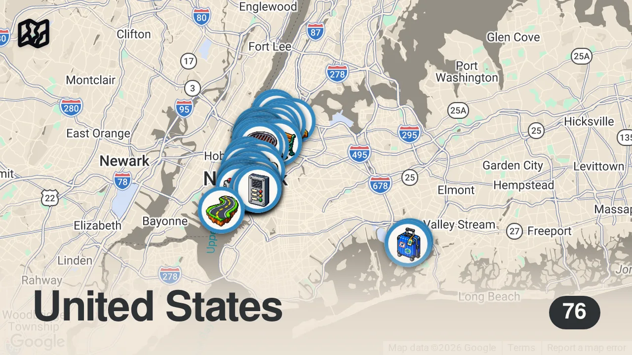 Map of 76 spots from How To See NYC in 4 Days (Without The Stress!)