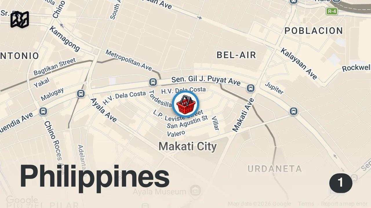 Map of 1 spot from 24 Hours Eating at the LEGENDARY WEEKEND MARKETS in Manila Philippines!