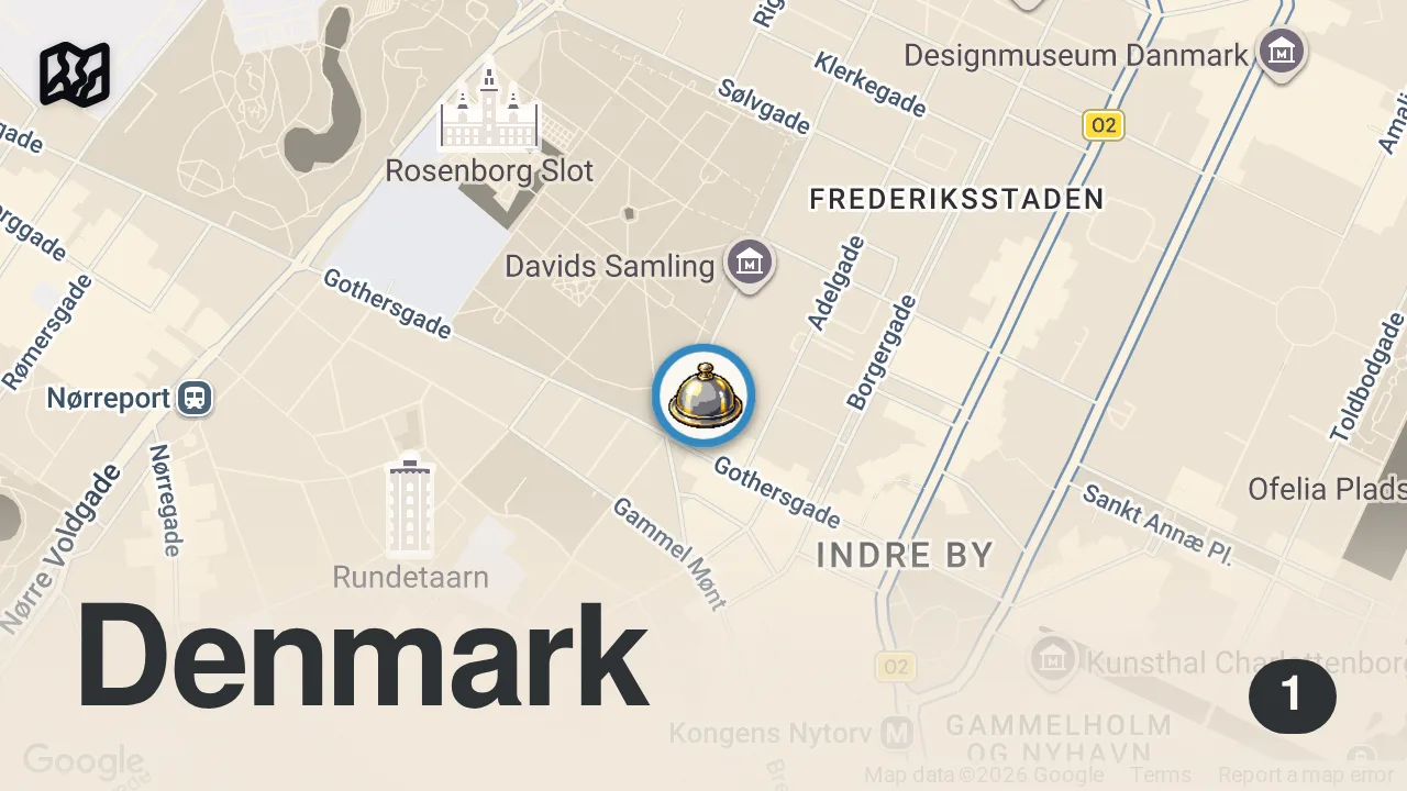 Map of 1 spot from 1 MICHELIN STAR | Alouette, Copenhagen