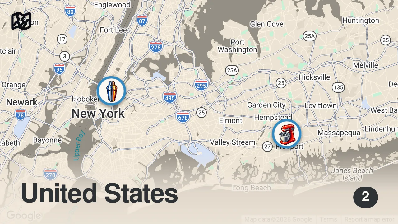 Map of 2 spots from Day 5 only eating at restaurants with NO LINES in New York City! #shorts