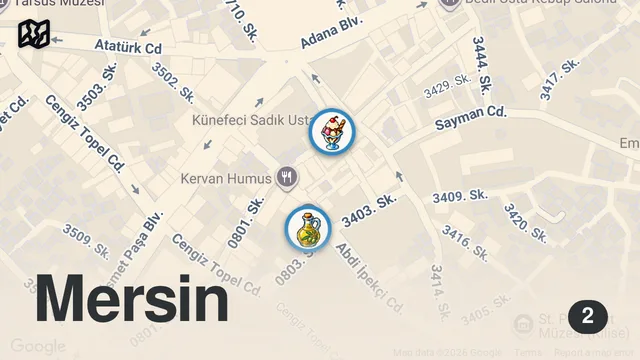 Map of Adana ile Mersin Arasında Gizli Lezzet Durağı!