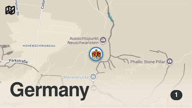 Map of Neuschwanstein Castle, Germany 🇩🇪 #shorts