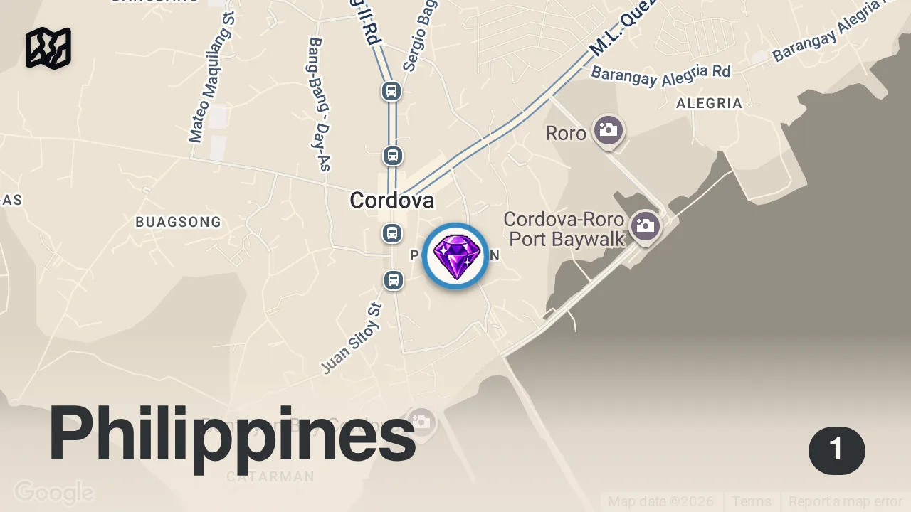 Map of 1 spot from Boodle Fight!! VILLAGE FOOD in Philippines - Unforgettable Filipino Food!!