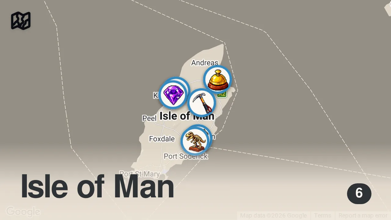 Map of 6 spots from Isle of Man TT